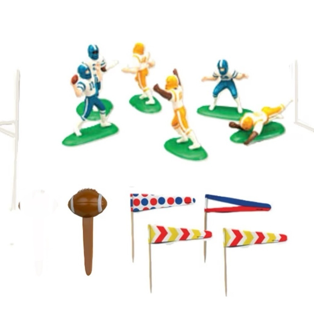 Football Touchdown Cake Topper Decorating Set